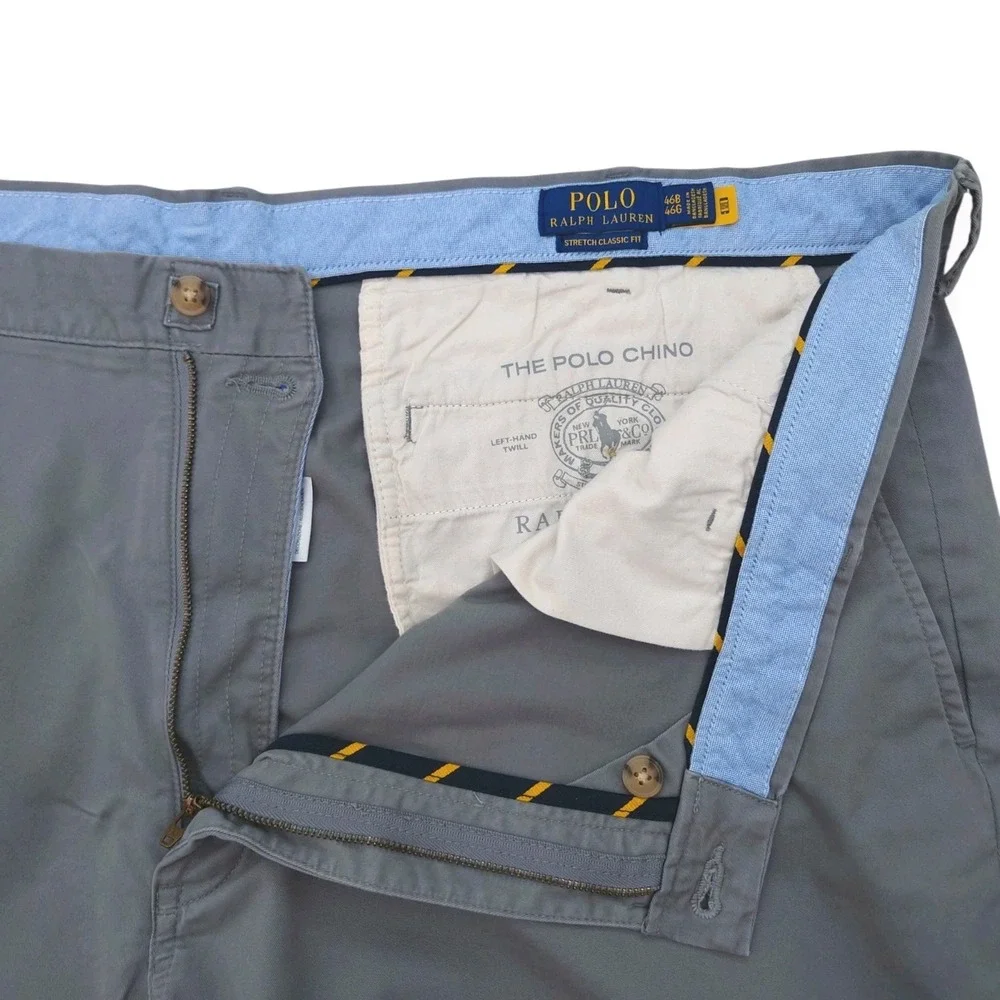 Polo Ralph Lauren Chino Shorts Mens 46B Stretch Classic Fit Gray Big & Tall